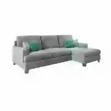 Contemporary Corner Chaise with Button Detail